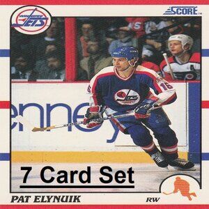 Pat Elynuik Winnipeg Jets NHL Hockey Card Collection - 7 Card Set